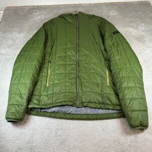 Decathlon Forclaz Trek 100 Puffer Jacket Mens 2XL Green Insulated Hooded 2941506